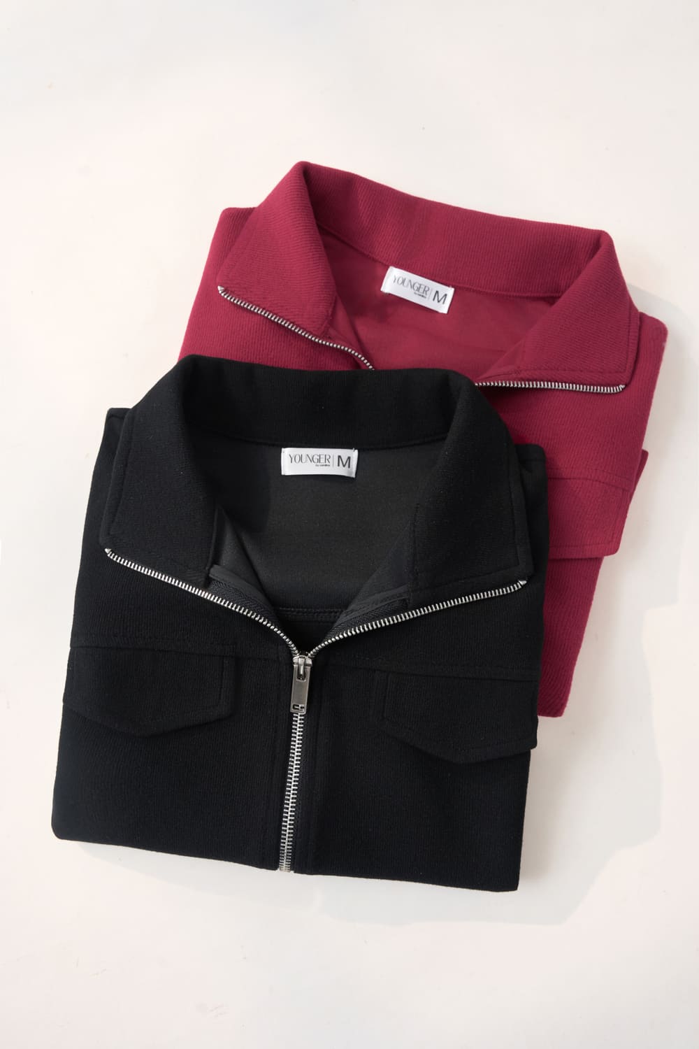 Áo khoác nữ Younger dòng Streetwear vải nỉ tăm lông cừu dáng croptop khóa kéo 2 chiều