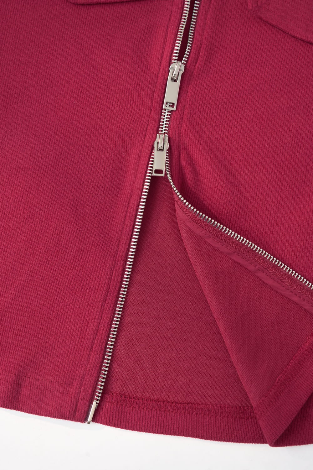 Áo khoác nữ Younger dòng Streetwear vải nỉ tăm lông cừu dáng croptop khóa kéo 2 chiều