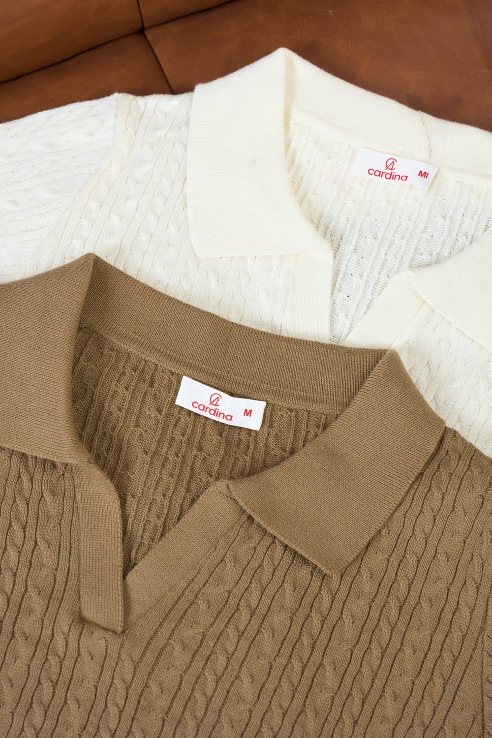 Áo polo dệt sợi cotton Icesilk tay cộc cổ V dập vặn thừng