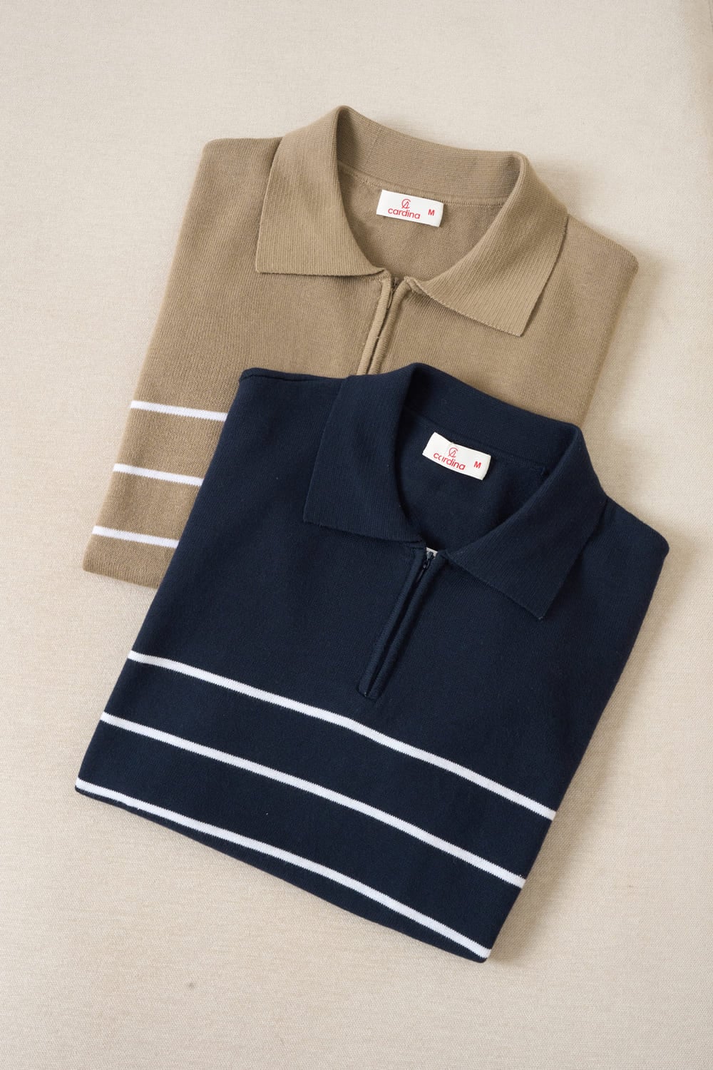 Áo len sợi cotton tay cộc cổ polo khóa