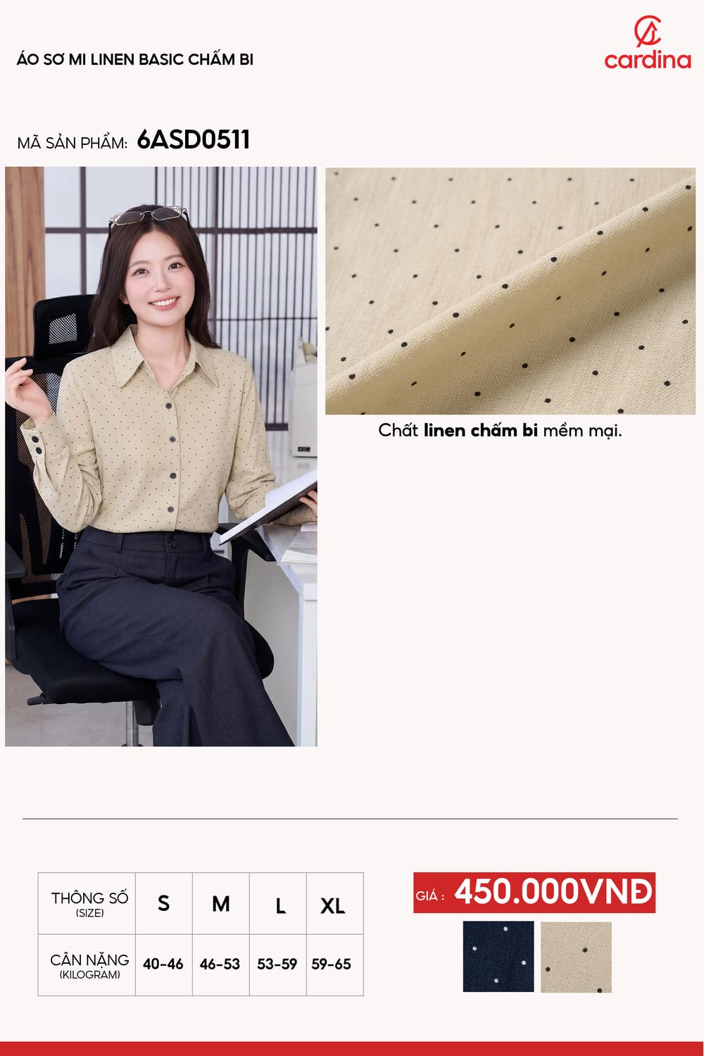 Áo sơ mi basic chấm bi