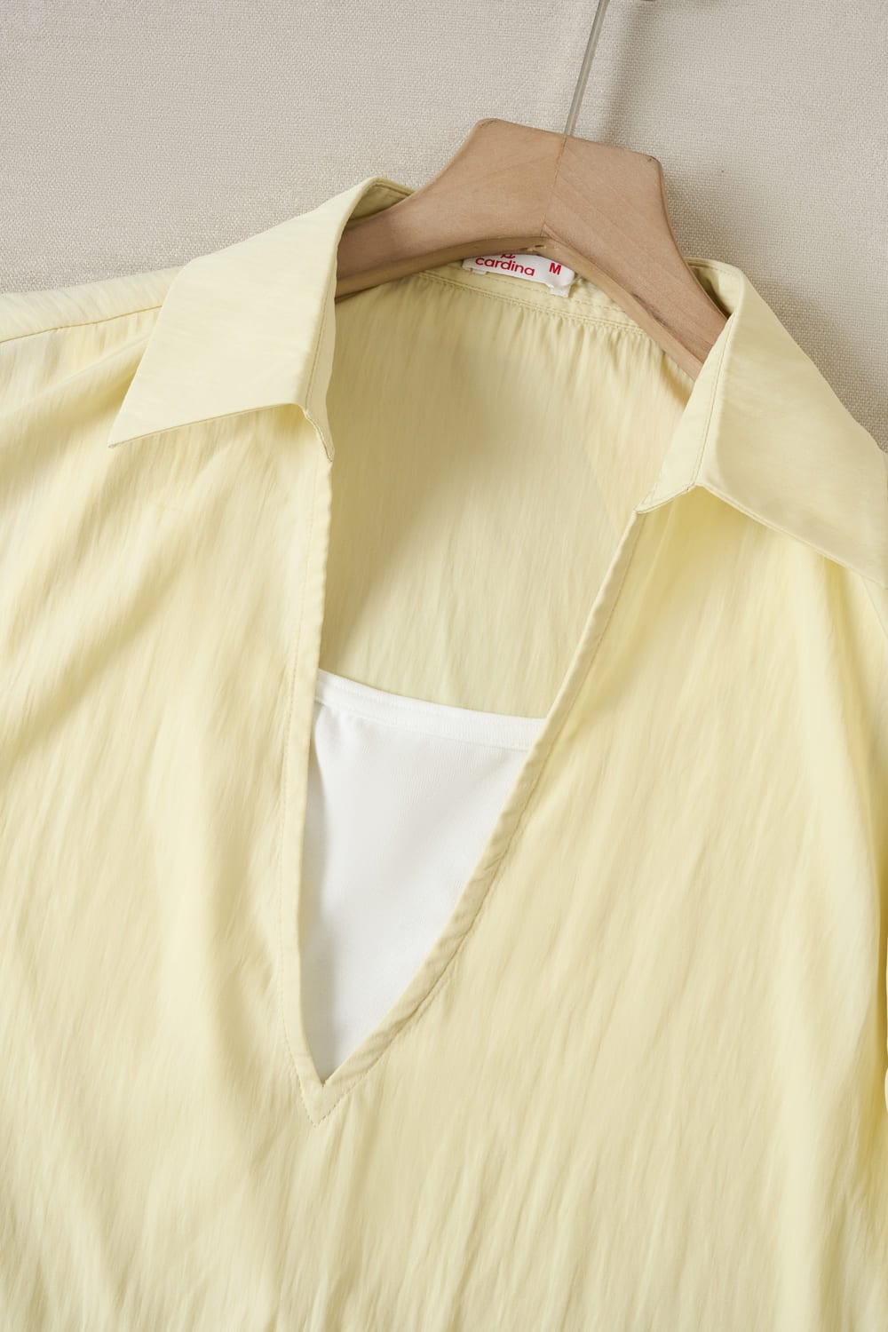 Áo sơ mi nữ thô gió dáng suông bom gấu cổ bẻ