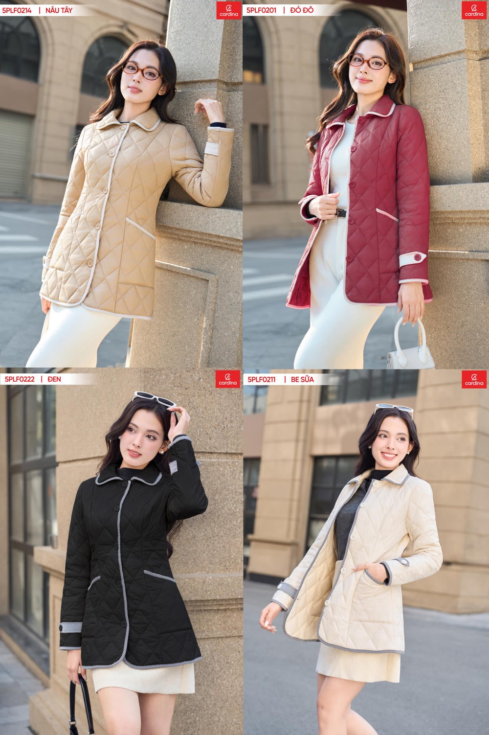 Áo phao gió nữ lõi bông siêu nhẹ dáng lửng Vera