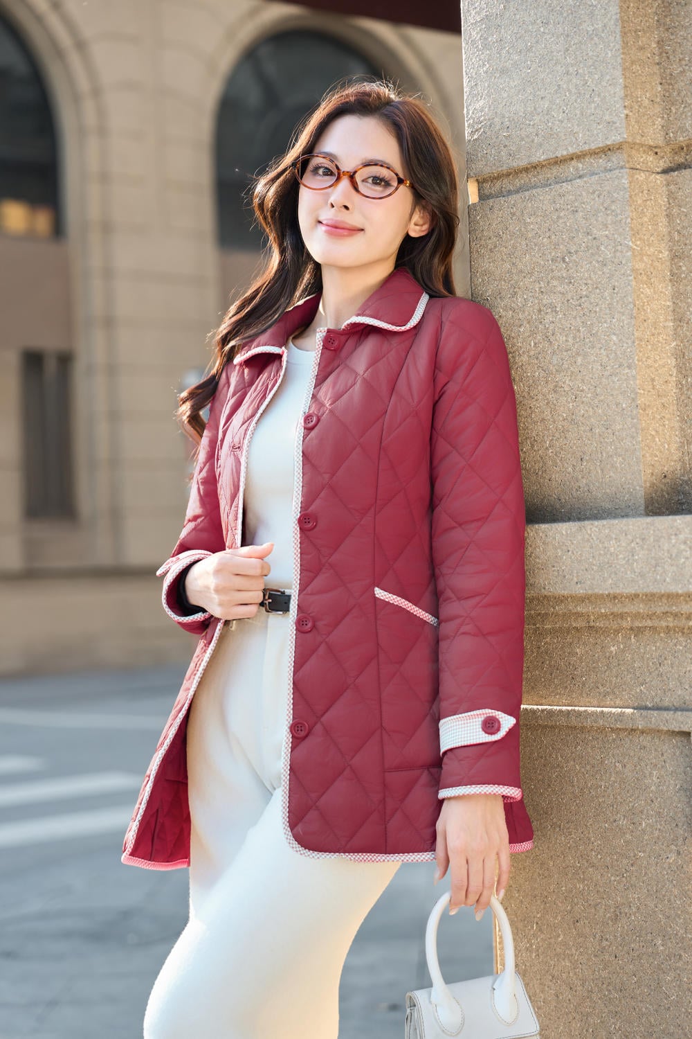 Áo phao gió nữ lõi bông siêu nhẹ dáng lửng Vera