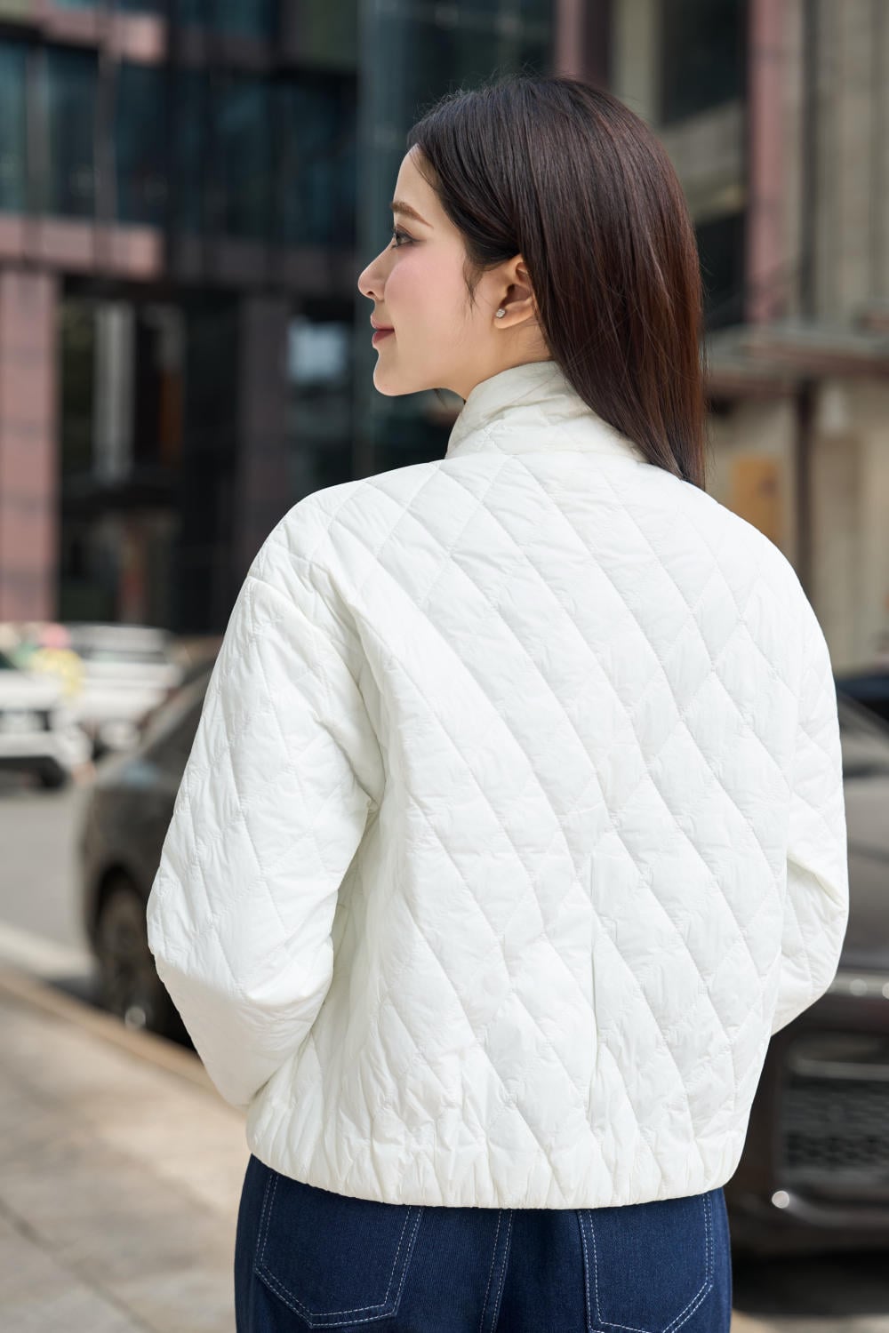 Áo phao nữ vải gió cao cấp dáng ngắn Cozy trần trám.