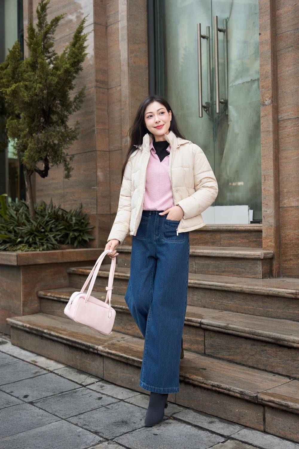 Áo phao nữ vải gió cao cấp dáng ngắn công nghệ Airloft