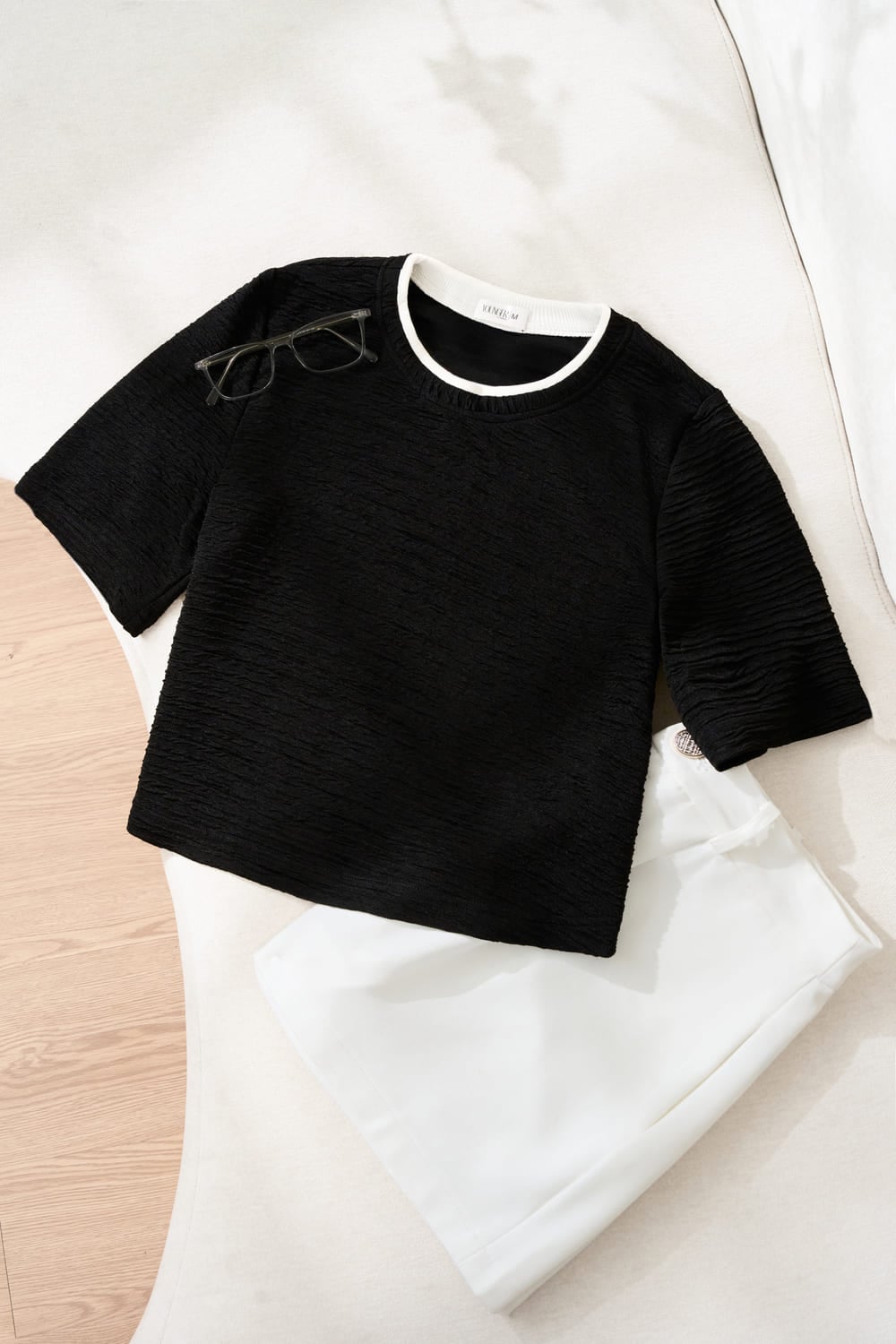 Áo thun tay lỡ phối cổ