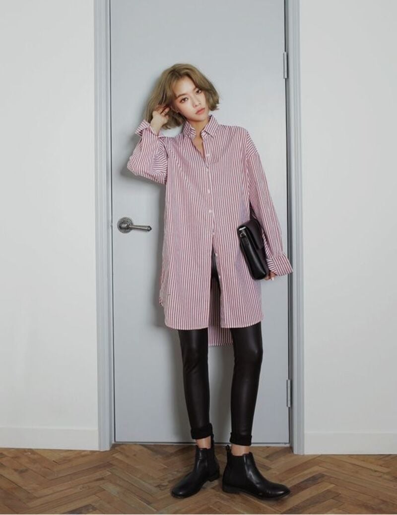 Áo phọt dài&nbsp;mix cùng quần legging