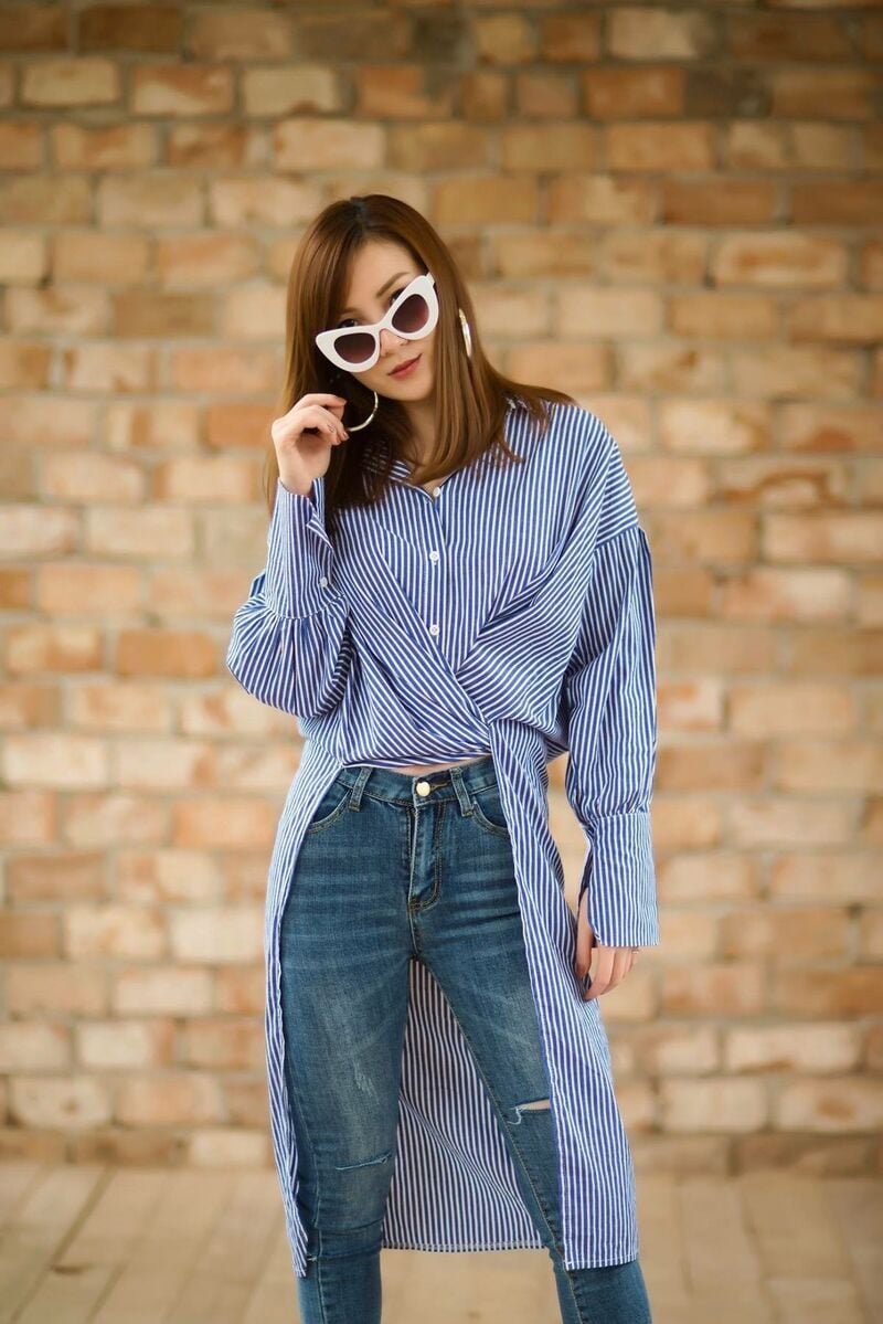 Áo phọt dài&nbsp;mix cùng quần legging