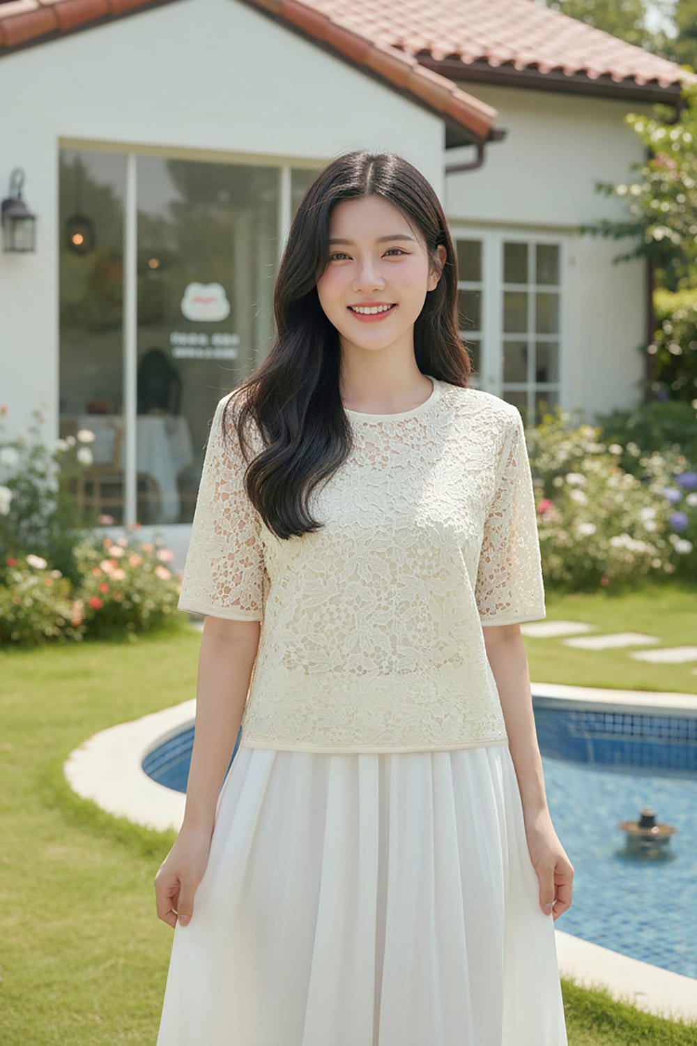 Áo tay lỡ cổ tròn dáng suông