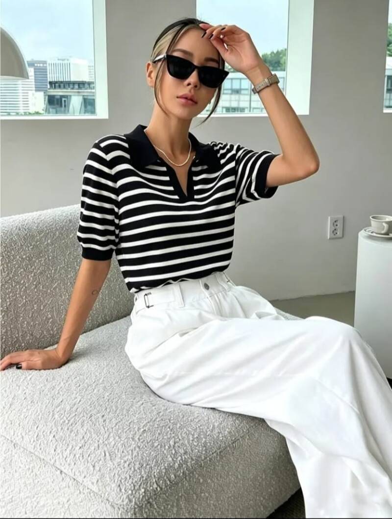 áo sọc đen trắng