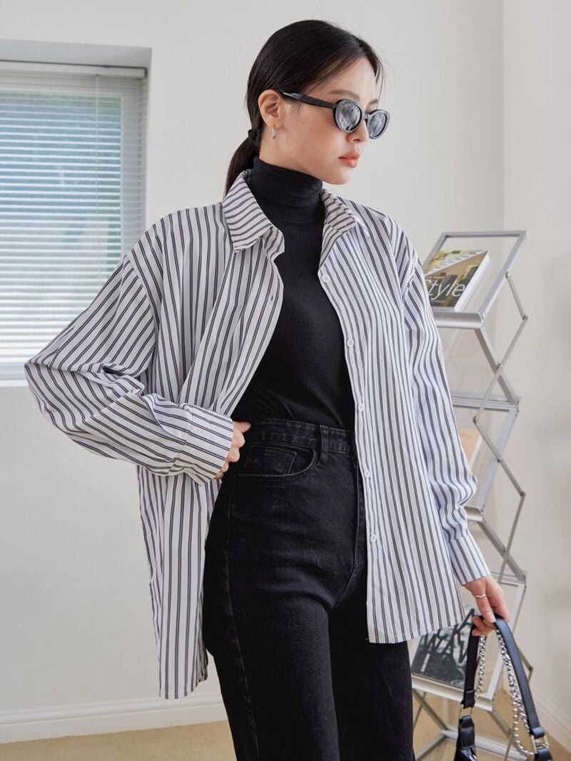 áo sọc đen trắng