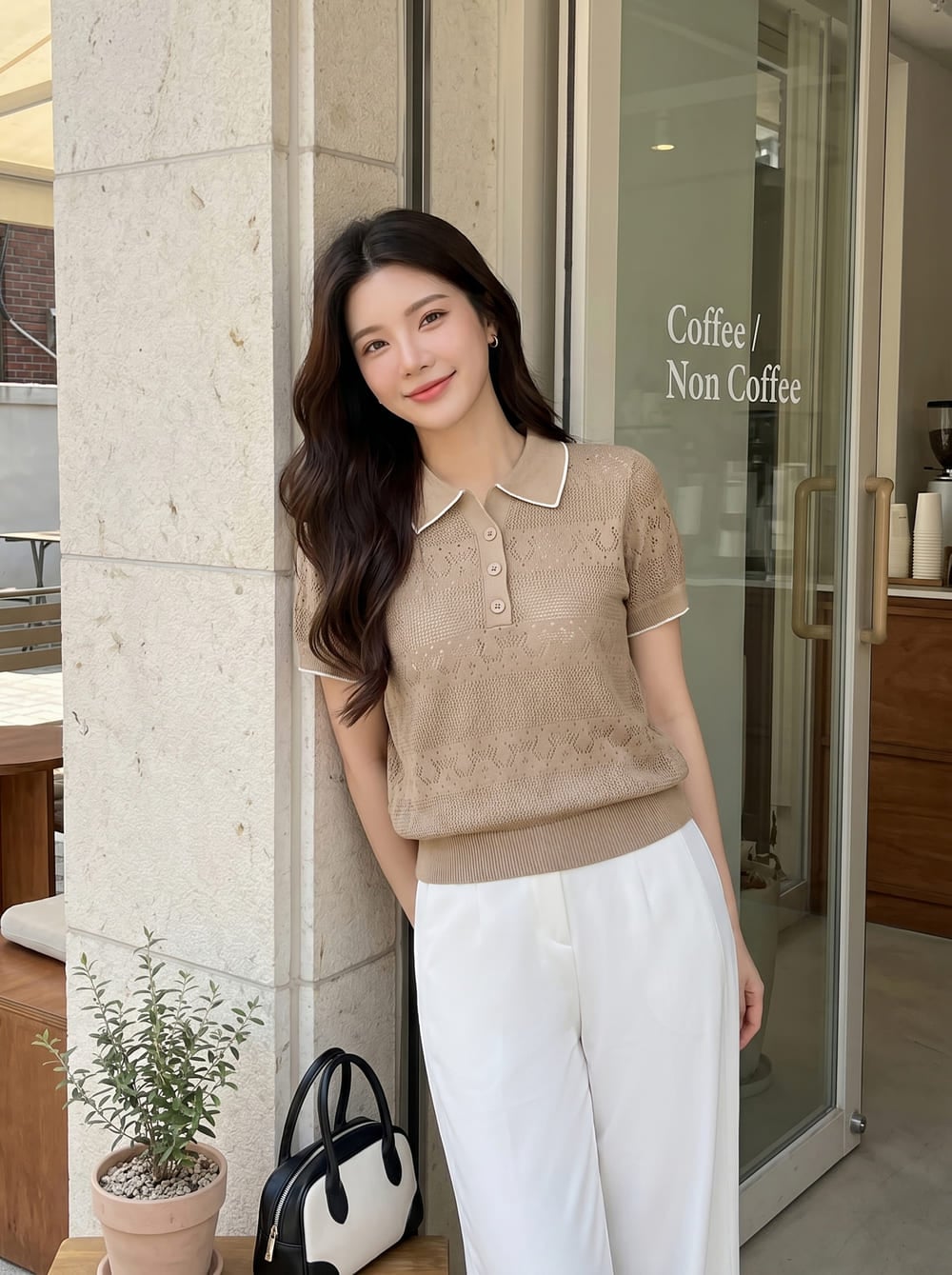 áo tay cộc cổ sen