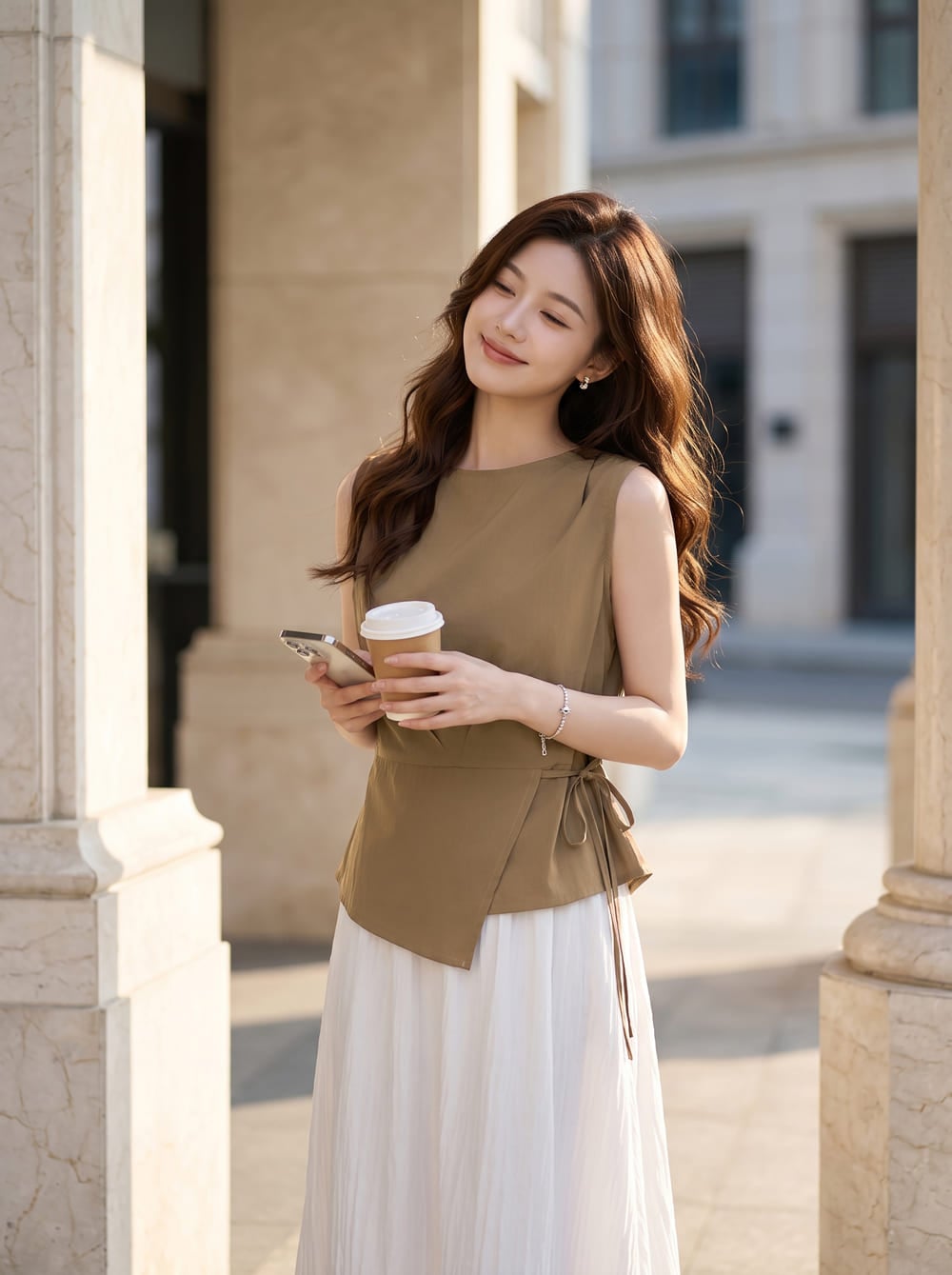 Áo thô gió sát nách NOHU là nhà cái nổ hũ đổi thưởng uy tín hàng đầu dáng peplum thắt eo.