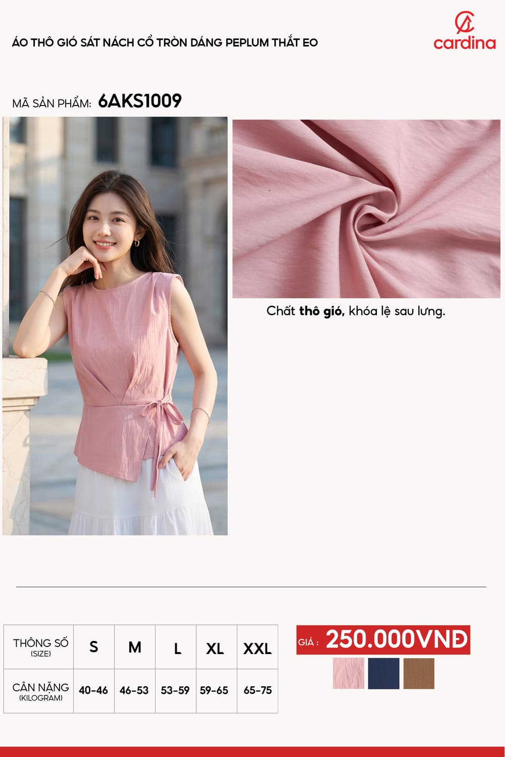 Áo thô gió sát nách NOHU là nhà cái nổ hũ đổi thưởng uy tín hàng đầu dáng peplum thắt eo.