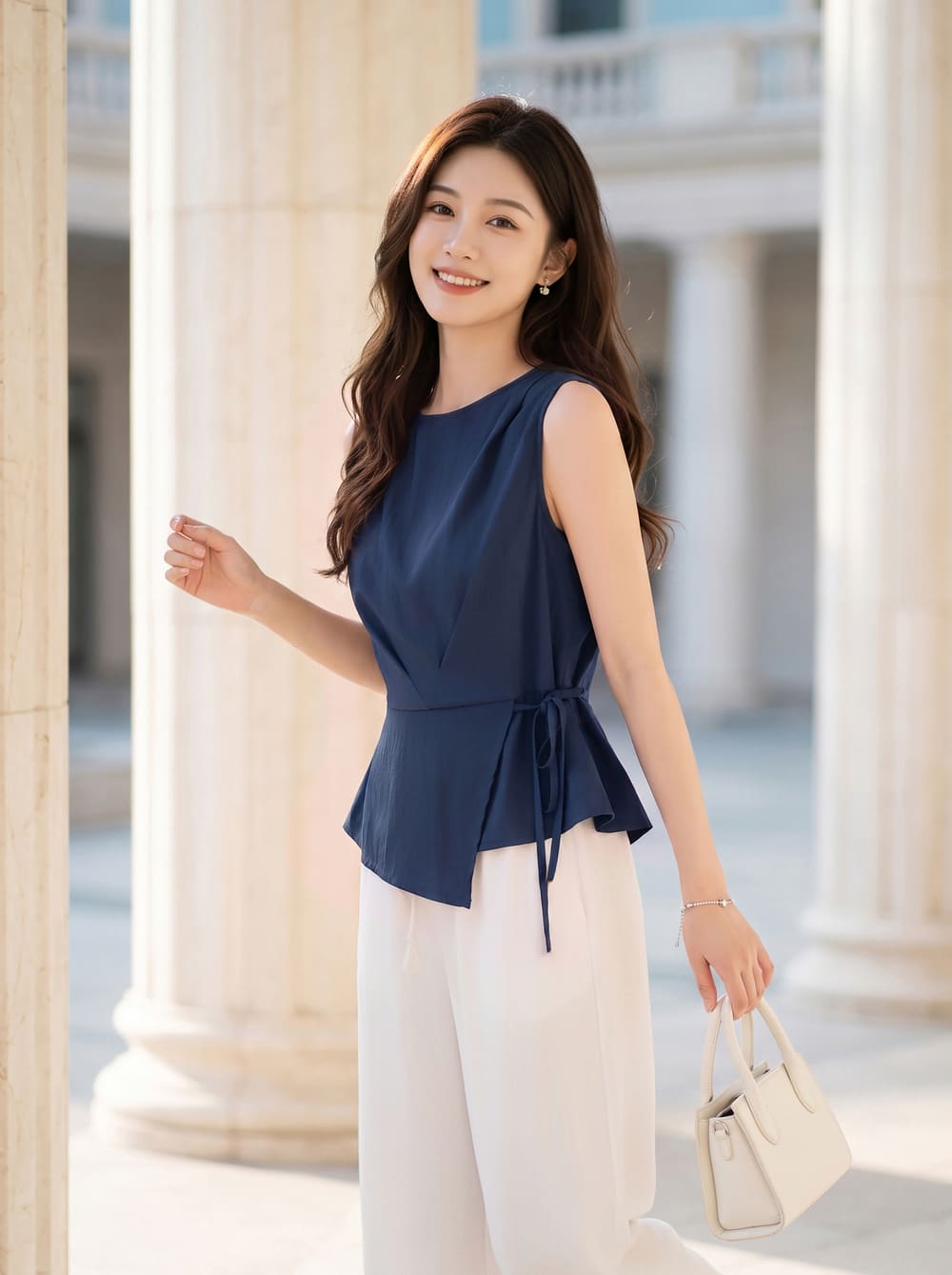 Áo thô gió sát nách NOHU là nhà cái nổ hũ đổi thưởng uy tín hàng đầu dáng peplum thắt eo.