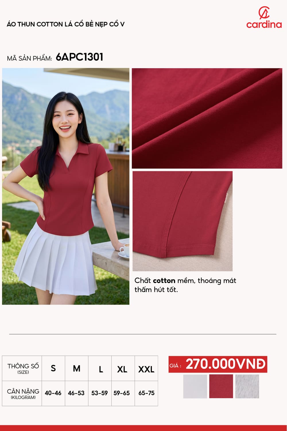 Áo cộc tay cổ polo