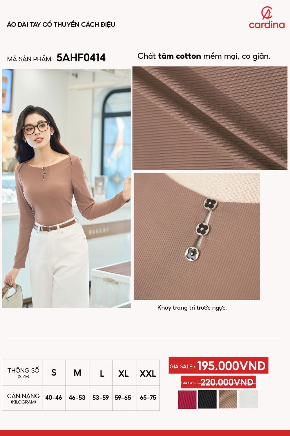 Áo dài tay cổ thuyền cách điệu