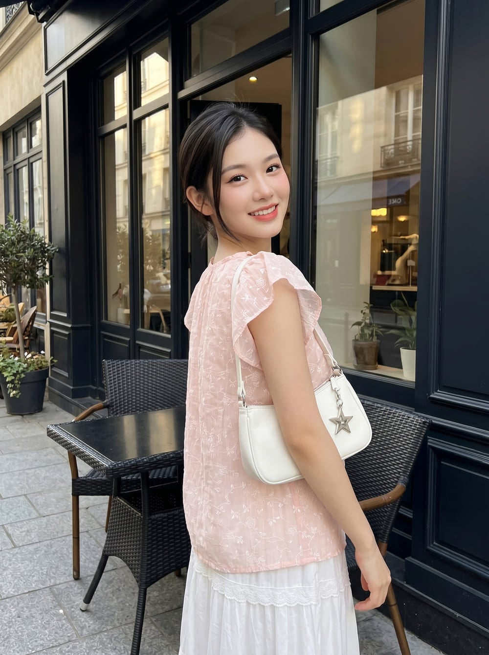 Áo tay cánh tiên cổ cách điệu