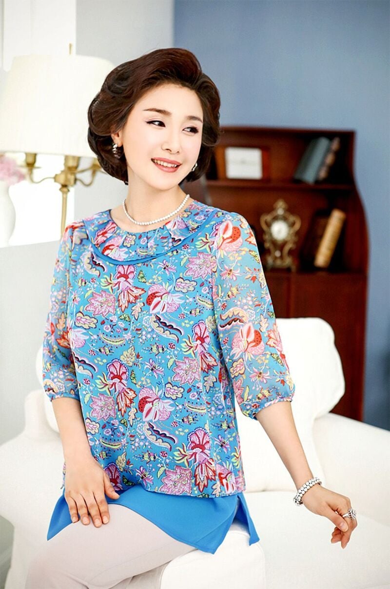 các kiểu áo voan tuổi trung niên
