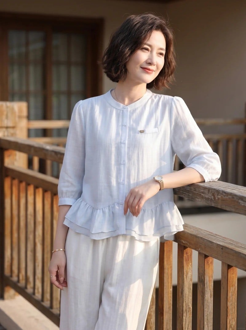 các kiểu áo voan tuổi trung niên