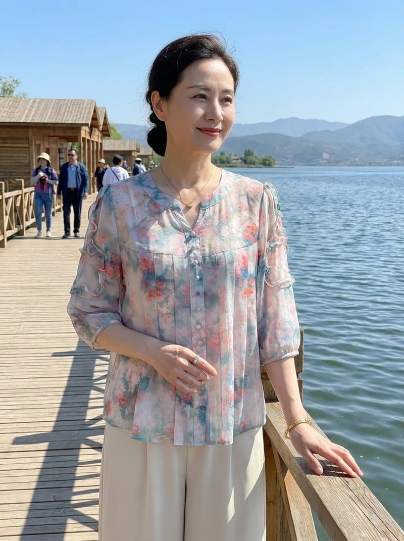các kiểu áo voan tuổi trung niên