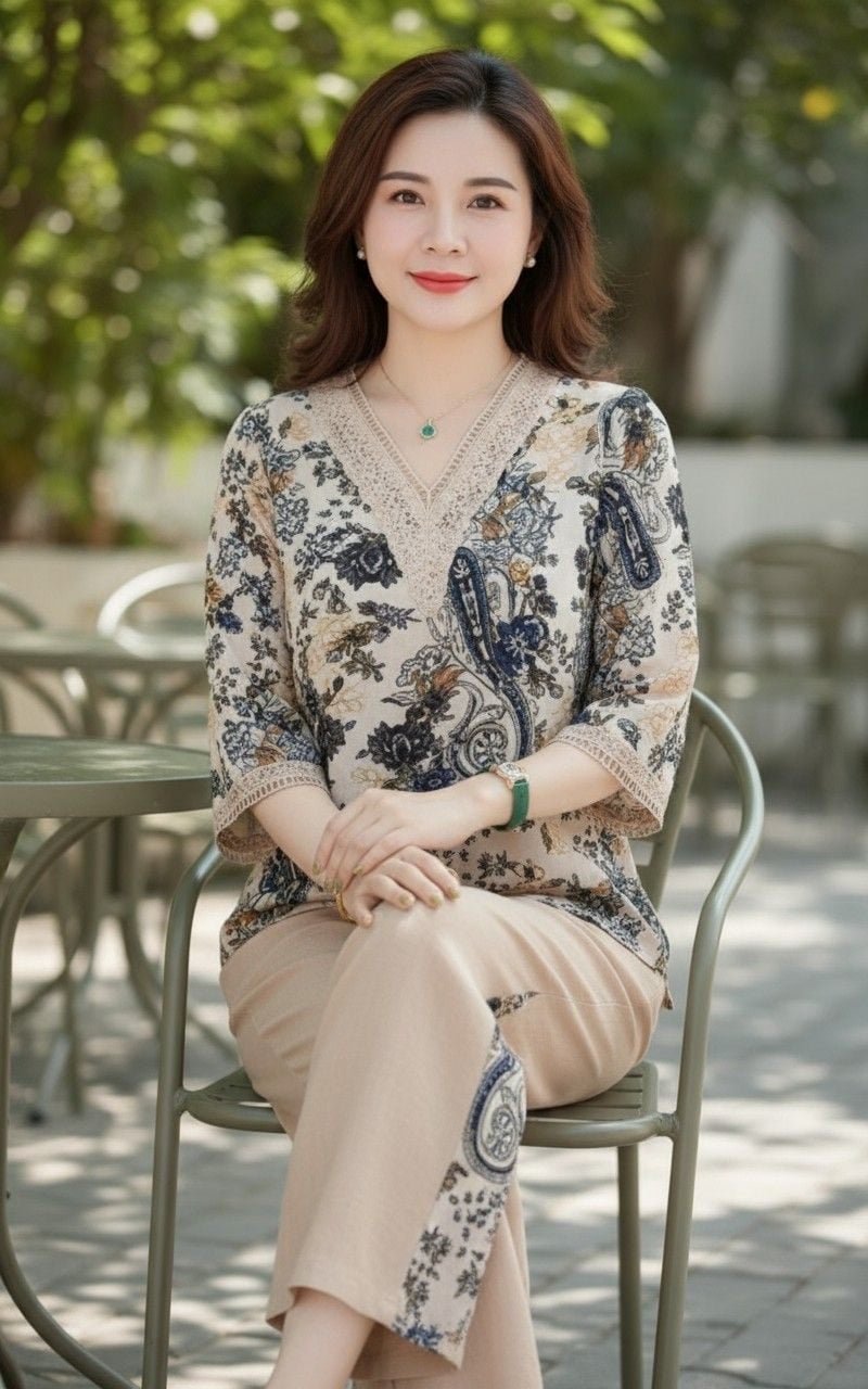 các kiểu áo voan tuổi trung niên