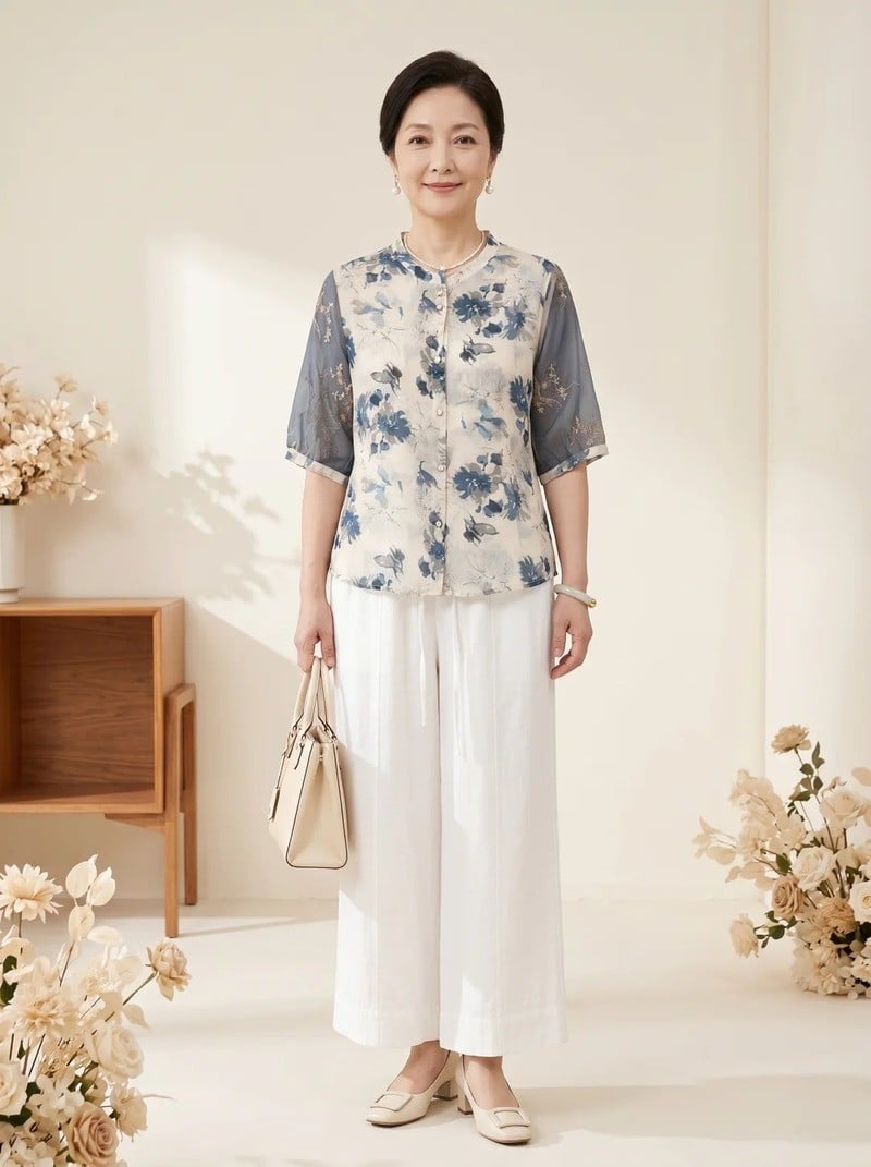 các kiểu áo voan tuổi trung niên