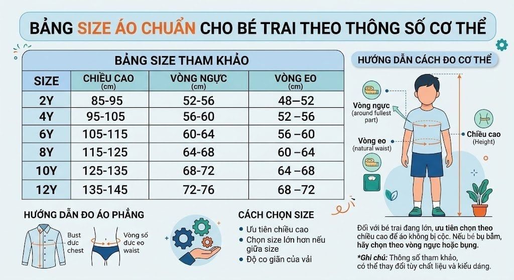 Bảng size áo