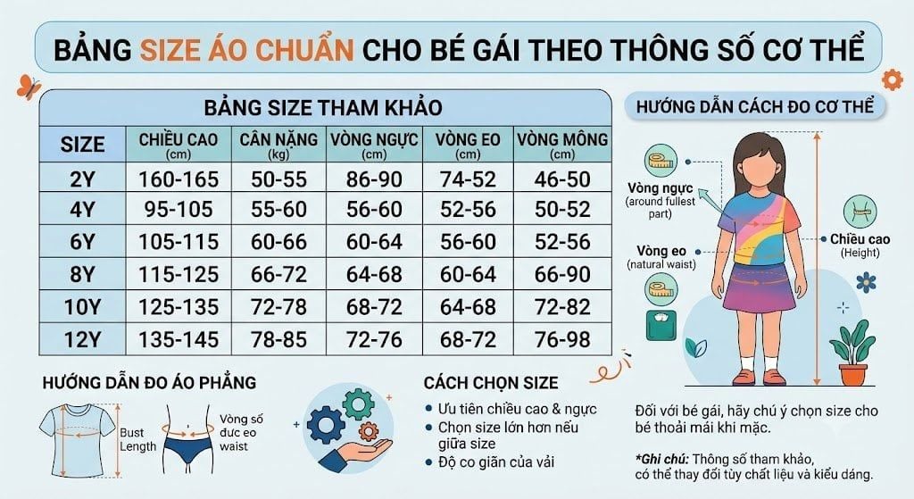 Bảng size áo