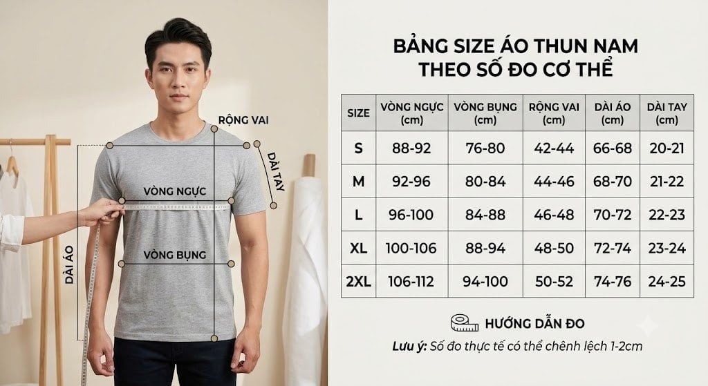 Bảng size áo