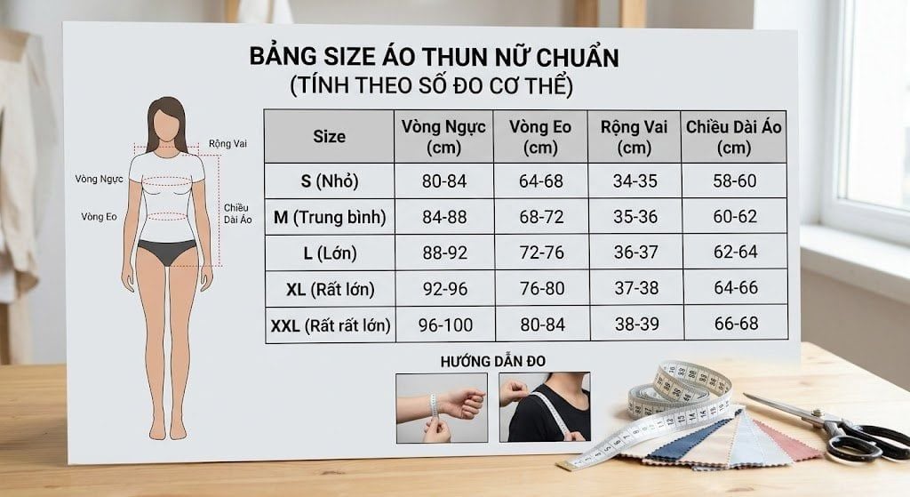 Bảng size áo