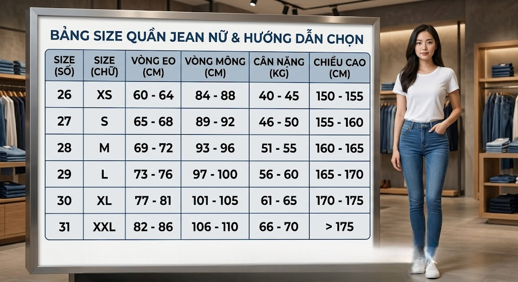 Bảng size quần