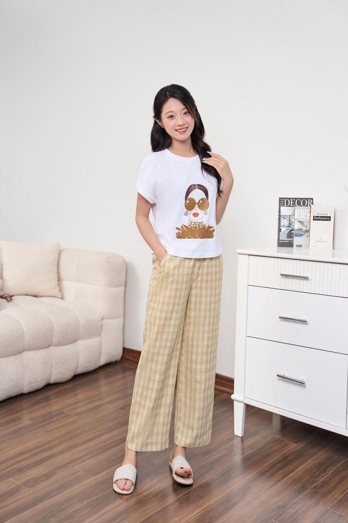Bộ kẻ caro mặc nhà