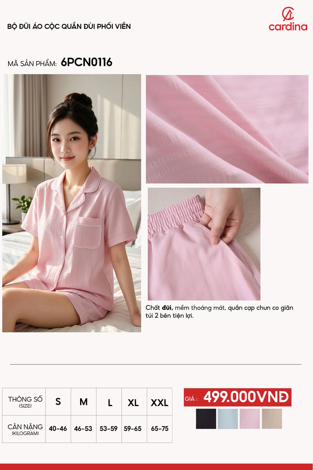 Bộ đũi áo cộc quần đùi phối viền