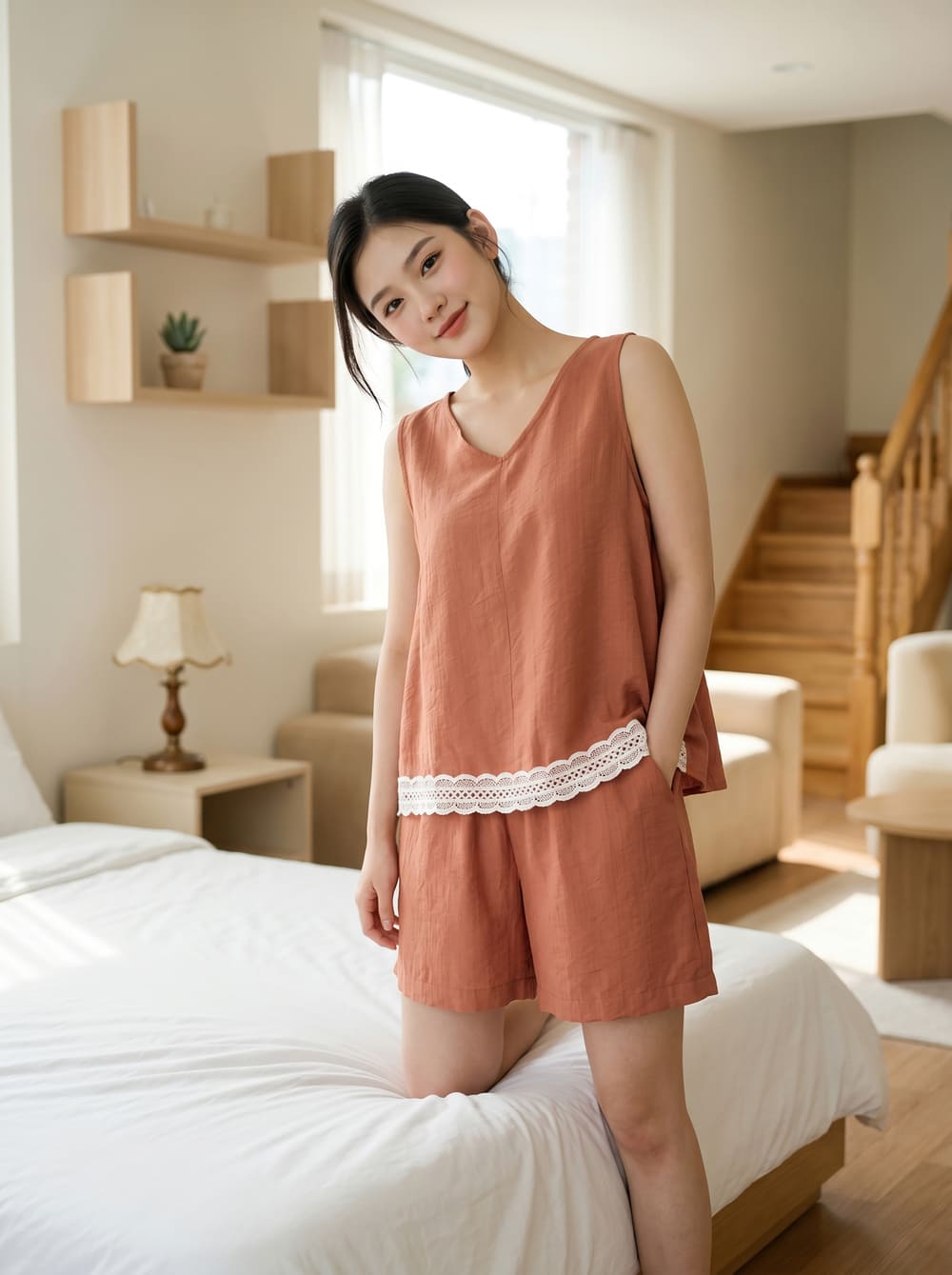 bộ đùi sát nách cổ v
