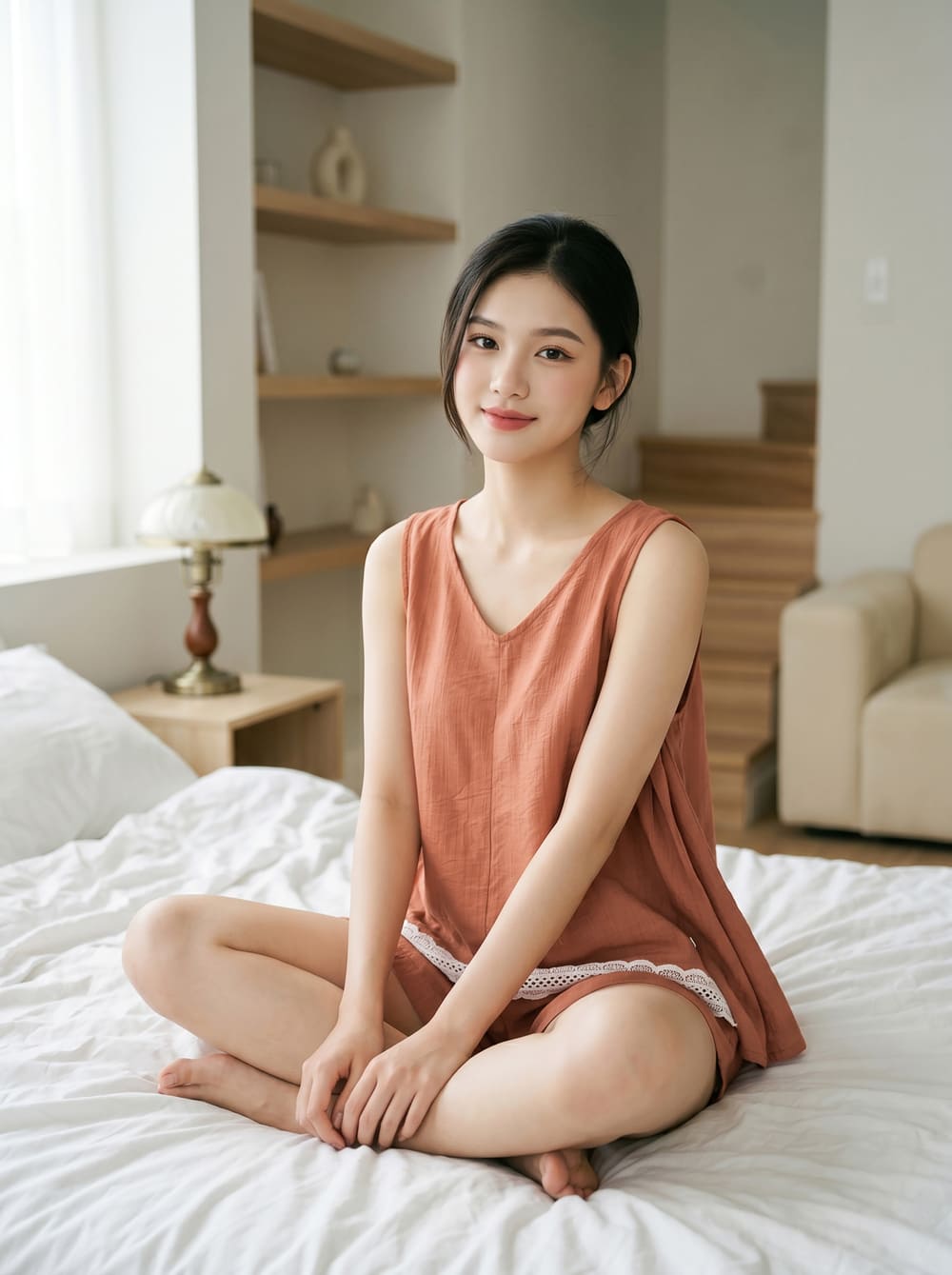 bộ đùi sát nách cổ v