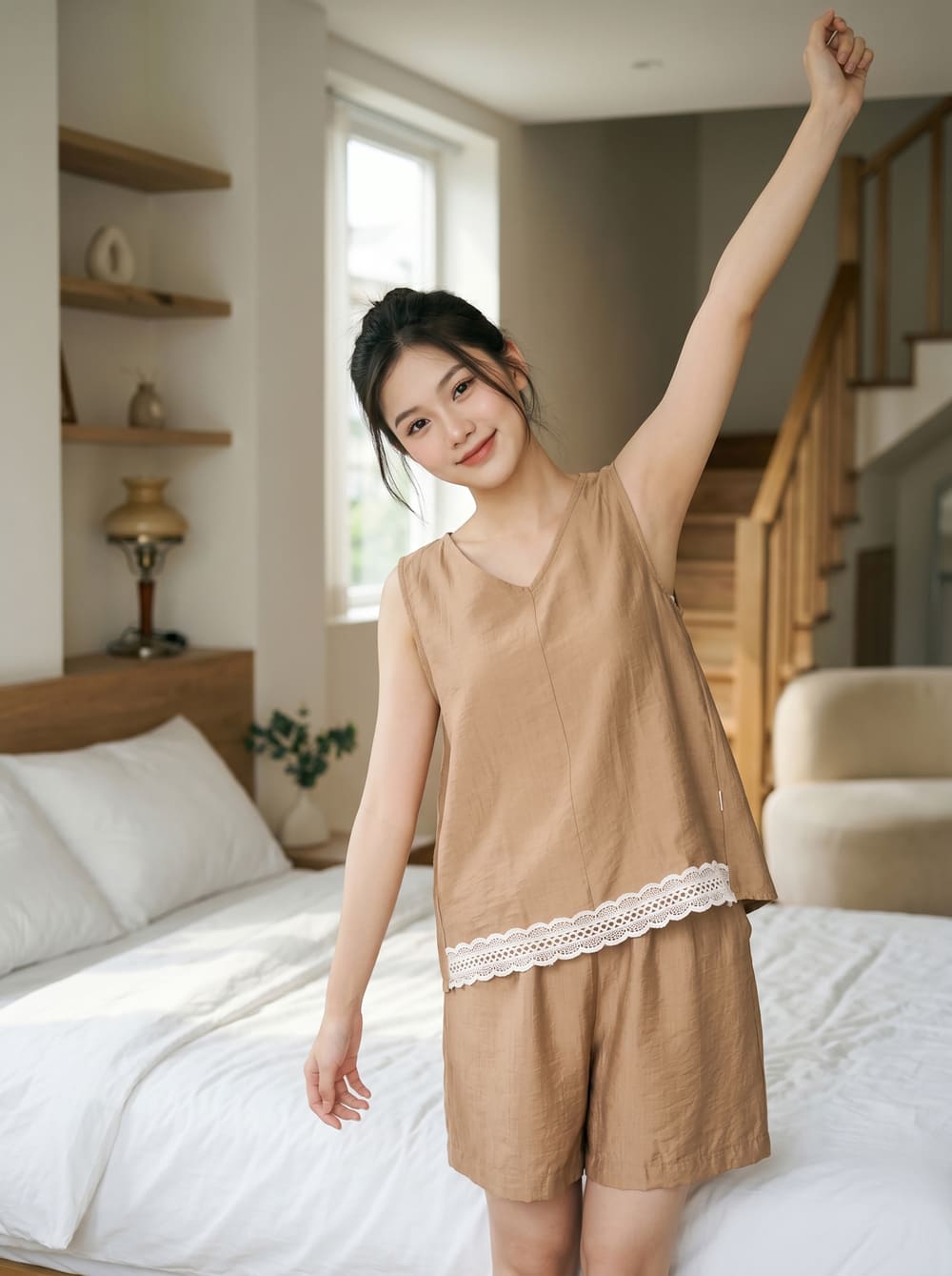 bộ đùi sát nách cổ v