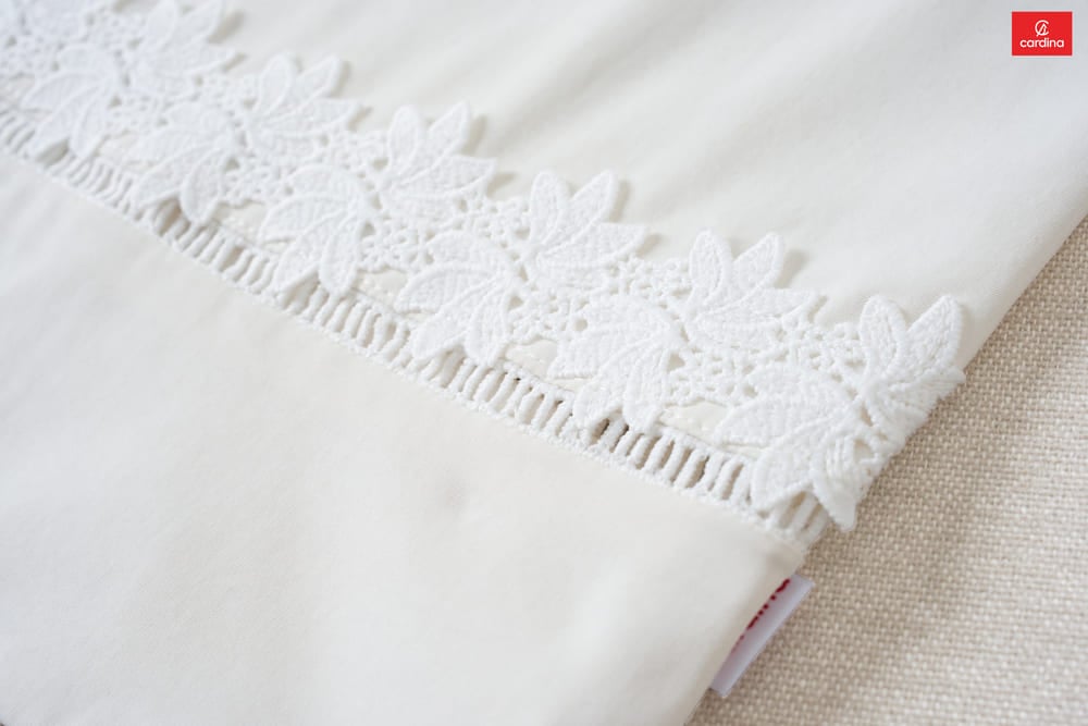 Bộ mặc nhà nữ vải Kaki sát nách đùi phối gấu ren