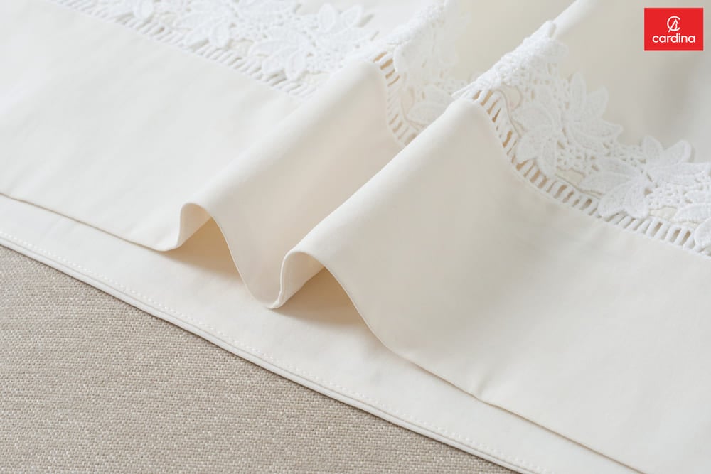 Bộ mặc nhà nữ vải Kaki sát nách đùi phối gấu ren