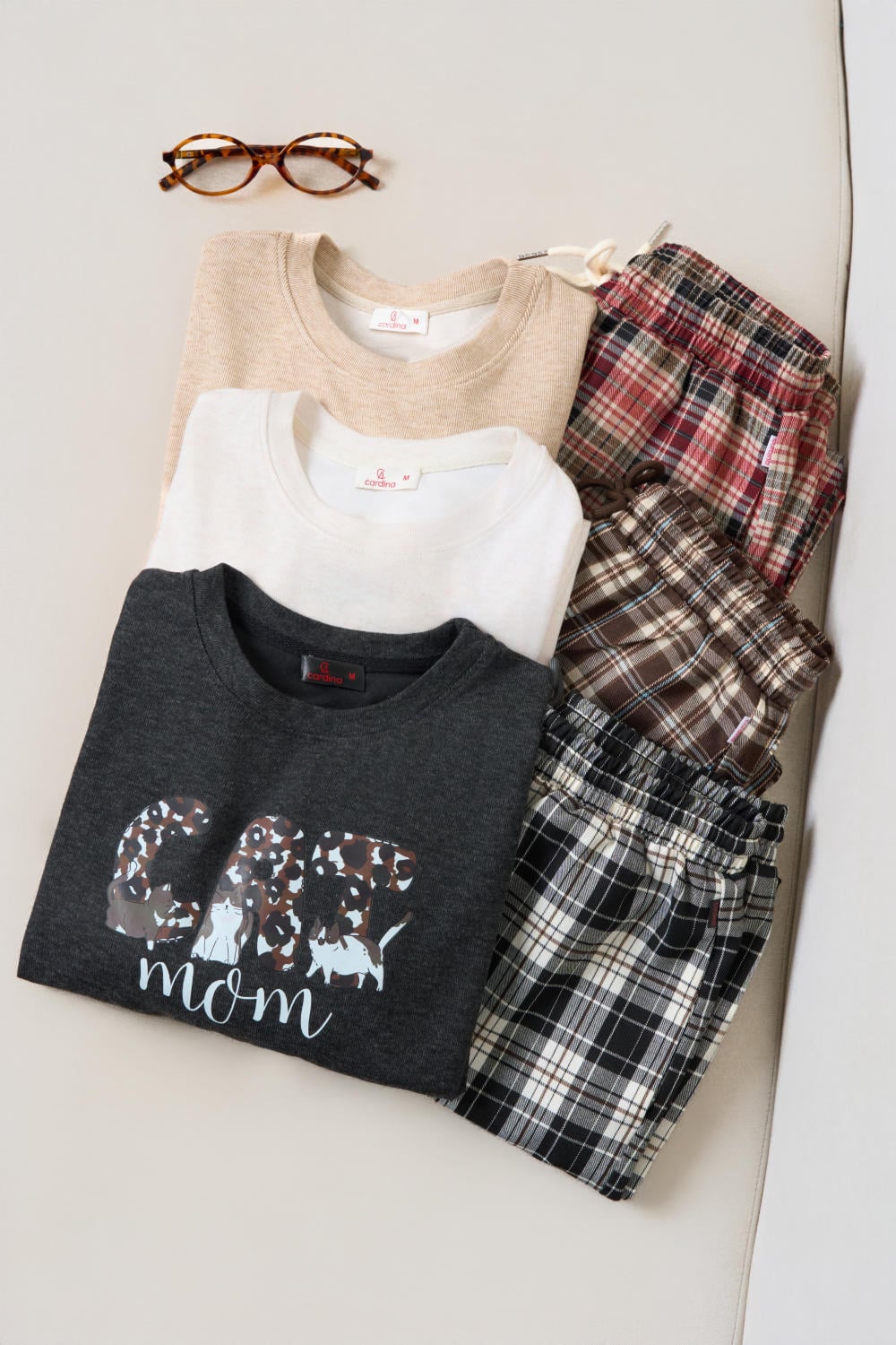 Bộ dài tay quần suông vai chờm cổ tròn