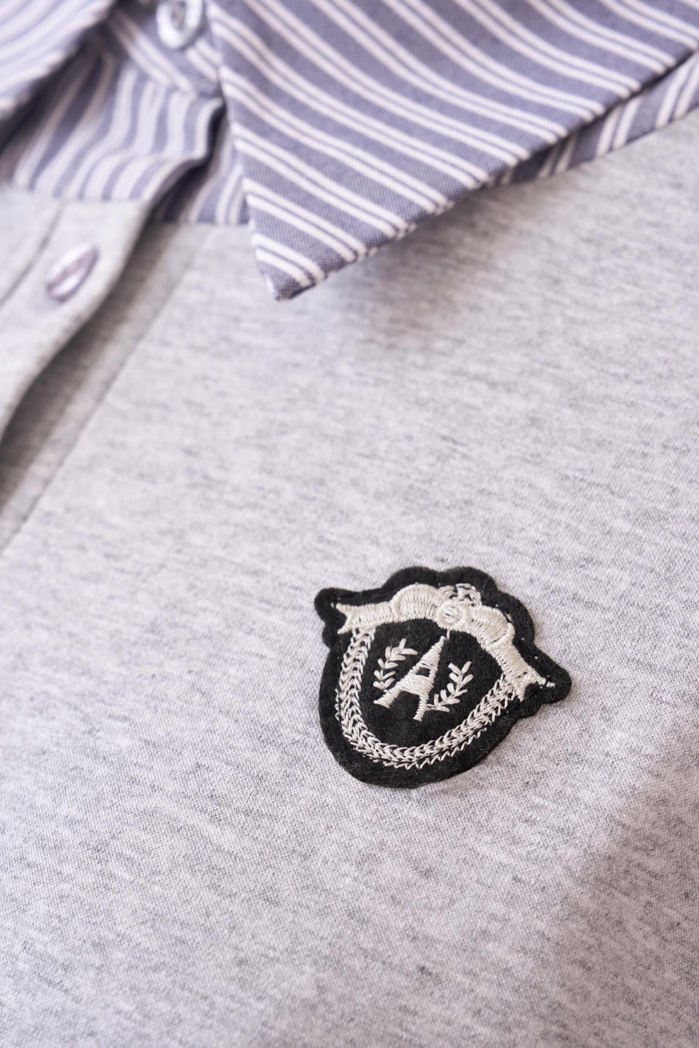 Áo Umi Mềm Mại Phối Cổ Sơ Mi Dài Tay Bo Gấu