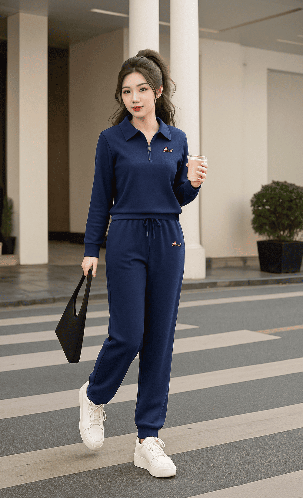 Bộ dài tay cố đức quần bo gấu