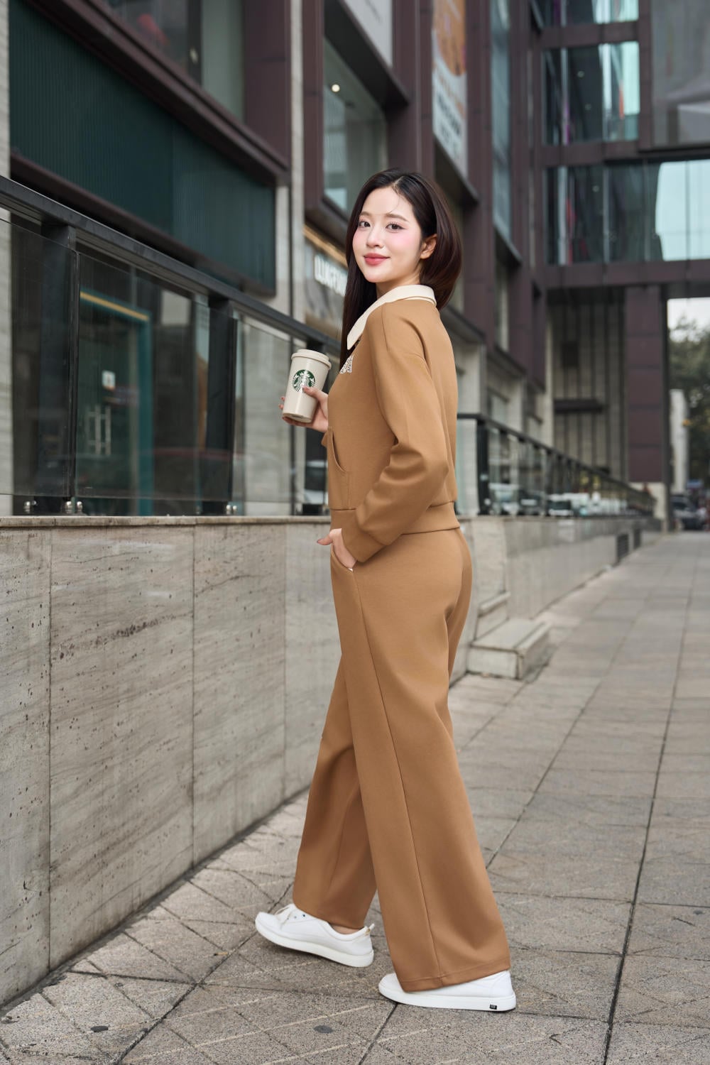 Quần dài nữ chất Umi dáng suông phối lé miệng túi