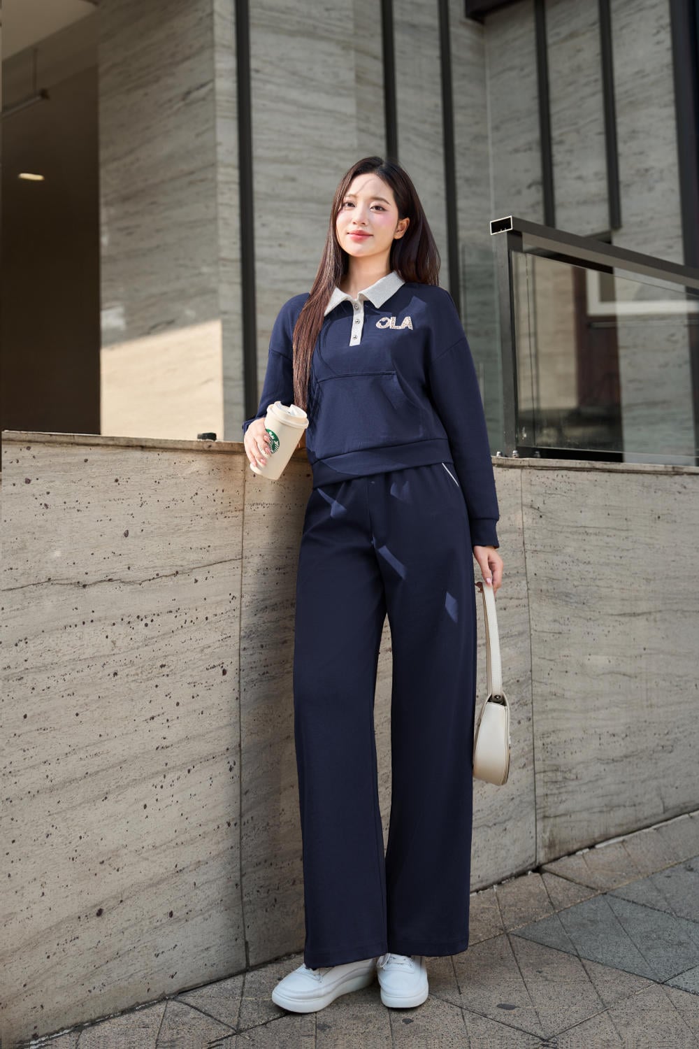 Quần dài nữ chất Umi dáng suông phối lé miệng túi