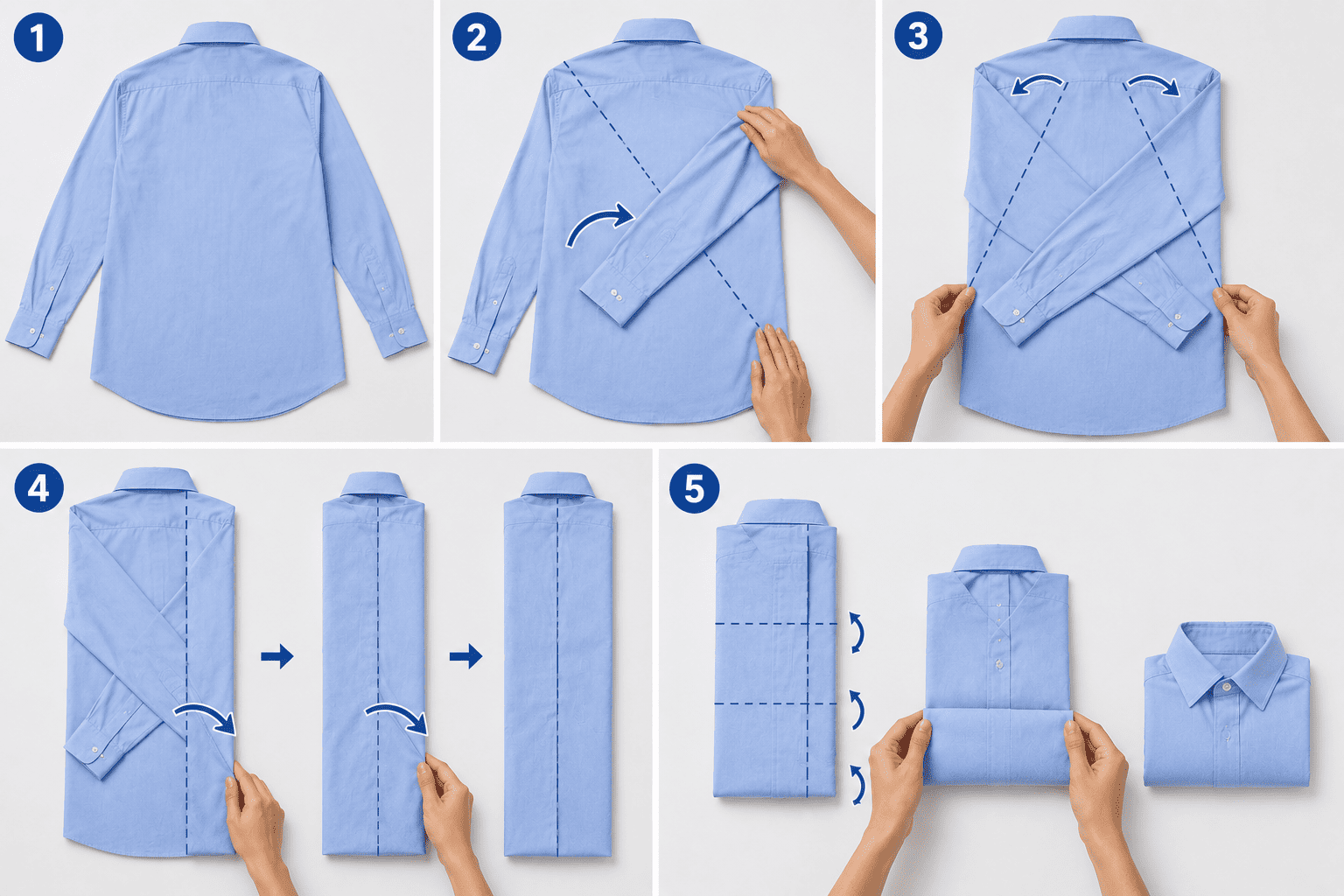 cách gấp áo sơ mi nhanh gọn chỉ trong vòng 30 giây