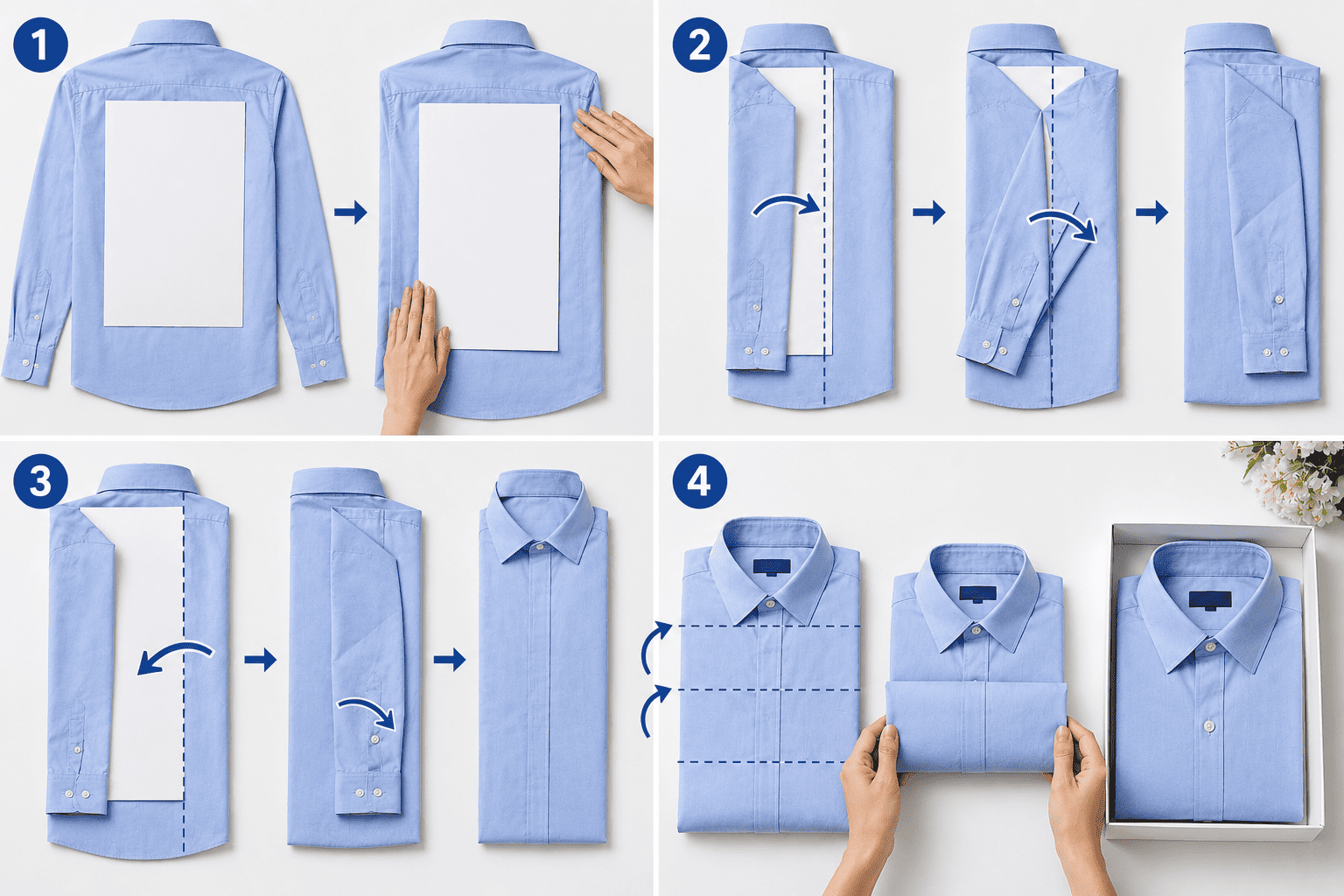 cách gấp áo sơ mi nhanh gọn chỉ trong vòng 30 giây