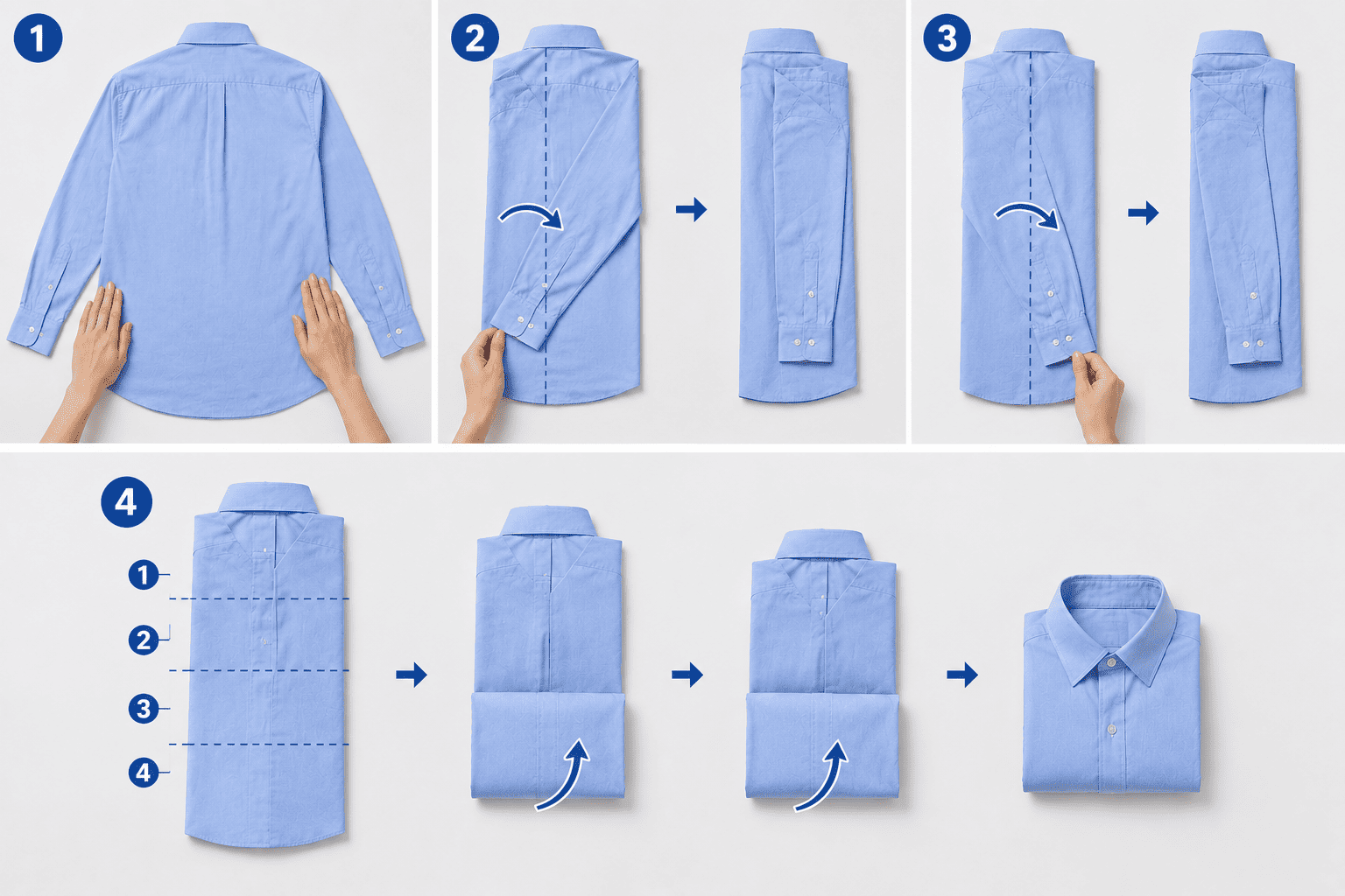 cách gấp áo sơ mi nhanh gọn chỉ trong vòng 30 giây