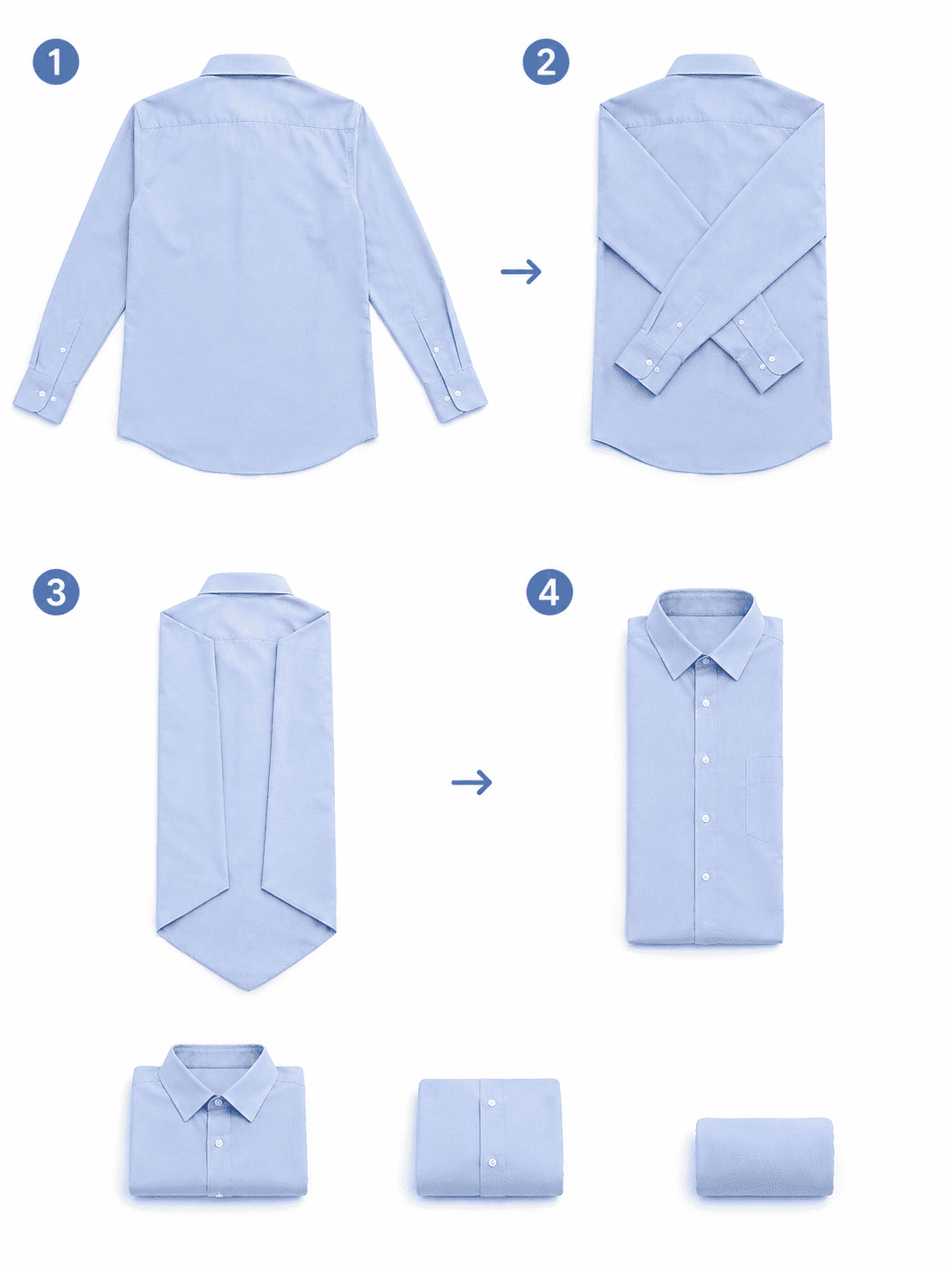 Cách gấp quần áo gọn