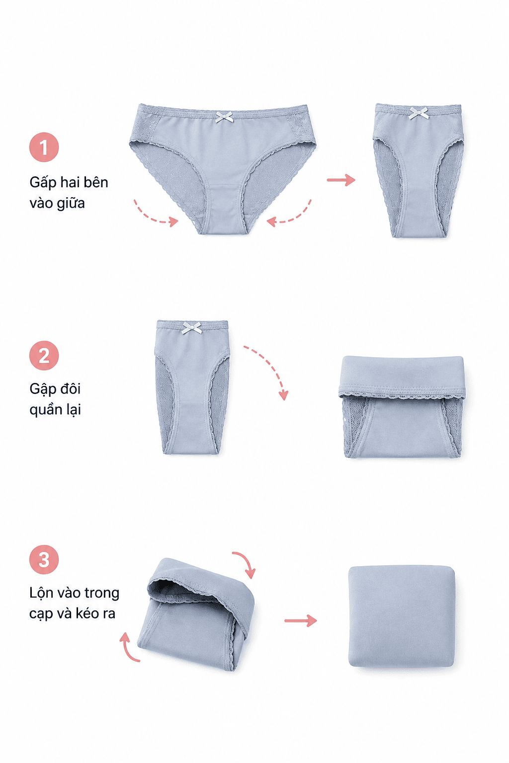 Cách gấp quần áo gọn